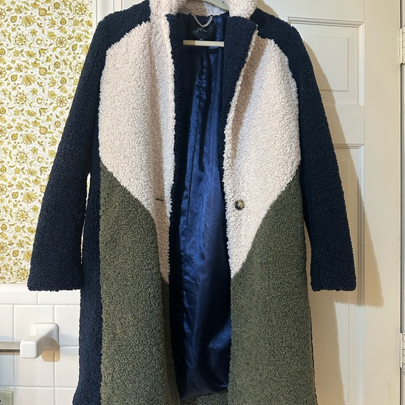 J. Crew Navy, Cream, and Olive Teddy Jacket - Picture 4 of 7